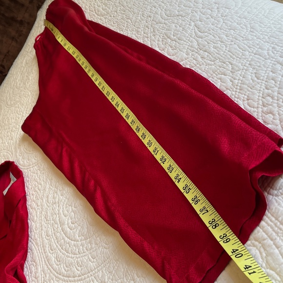 100% Silk Pajama Set Women’s Small Red 2 Pieces Long Sleeves Pants Classic Sexy - Picture 10 of 14